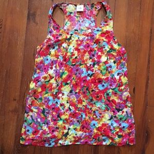 Floral print racer back tank